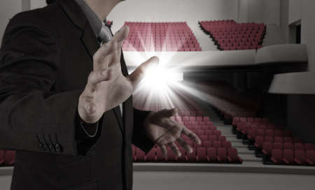 success businessman as theater manager as conceptの写真素材