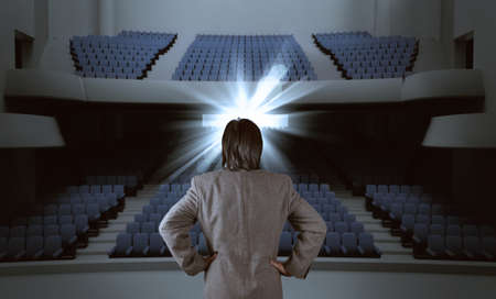 success businessman as theater manager as conceptの写真素材
