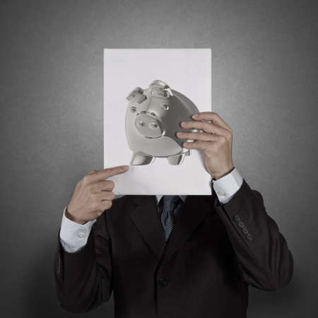 piggy bank business man concept creative investmentの写真素材