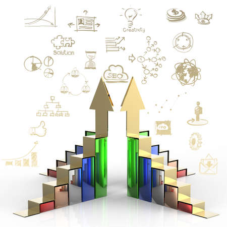 Business graph bar growth as business conceptの写真素材
