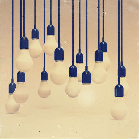 creative idea and leadership concept light bulb as vintage styleの写真素材