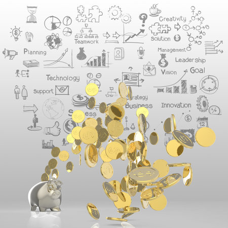 winner piggy bank as business conceptの写真素材