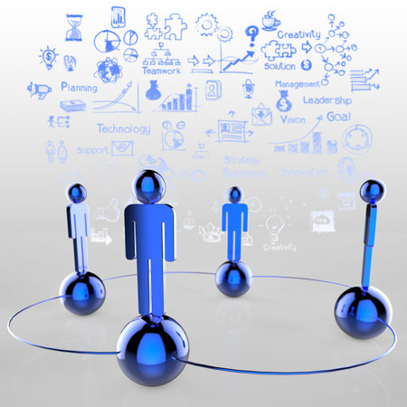 3d stainless human social network as concept