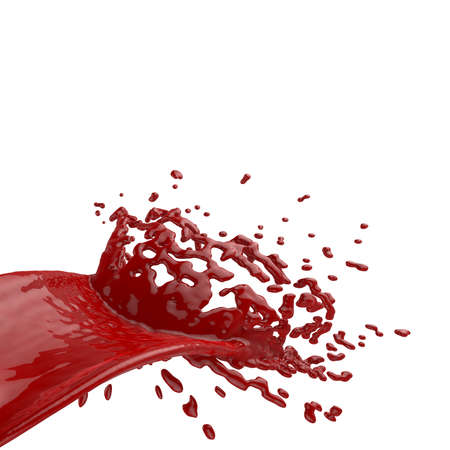 3D paint splash isolated on white backgroundの写真素材
