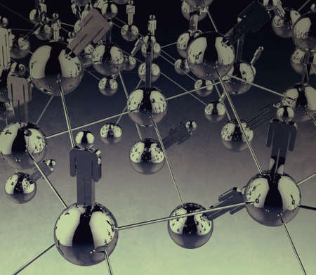 3d stainless human social network as conceptの写真素材