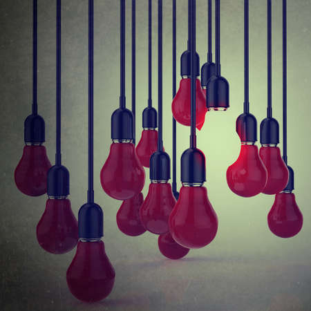 creative idea and leadership concept light bulb as vintage style backgroundの写真素材