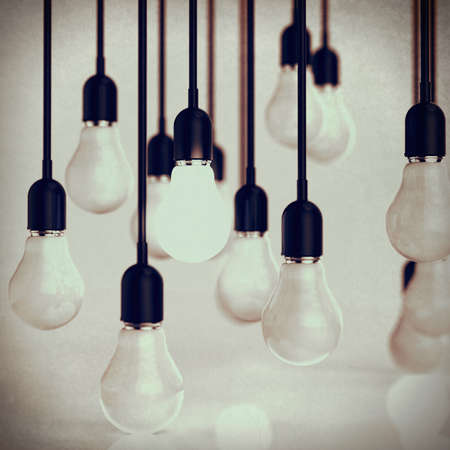 creative idea and leadership concept with 3d light bulb as conceptの写真素材