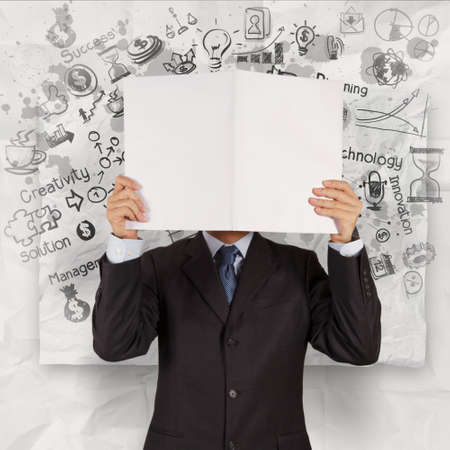 businessman hand show book of success business as conceptの写真素材