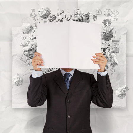 businessman hand show book of success business as conceptの写真素材