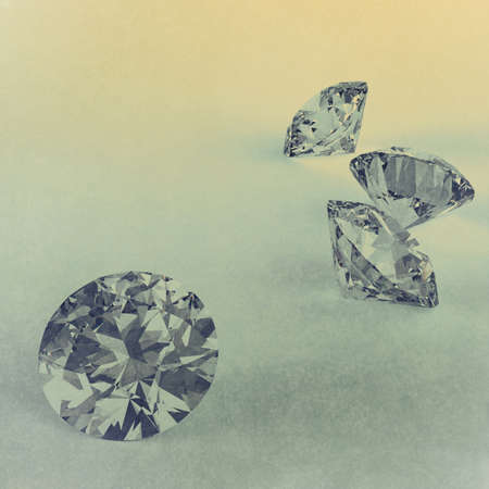 Diamonds 3d model background as vintage style conceptの写真素材