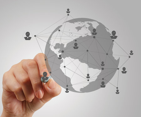 hand draws business success chart concept on virtual screen as concept