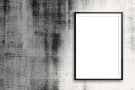 empty modern style frame on composition wall as concept