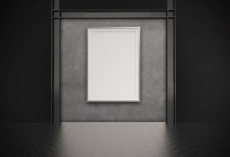 empty modern style frame 3d on composition wall as concept