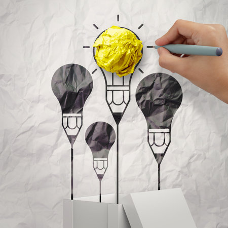 hand draws think outside the box as concept