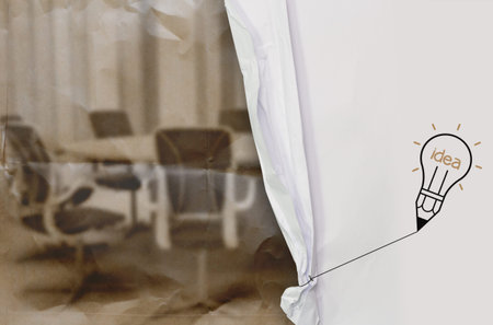 Webinar with crumpled paper background as conceptの写真素材