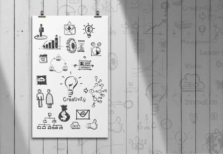 business concept on poster composition wall backgroundの写真素材