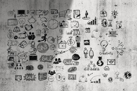 business concept on composition texture wall as conceptの写真素材