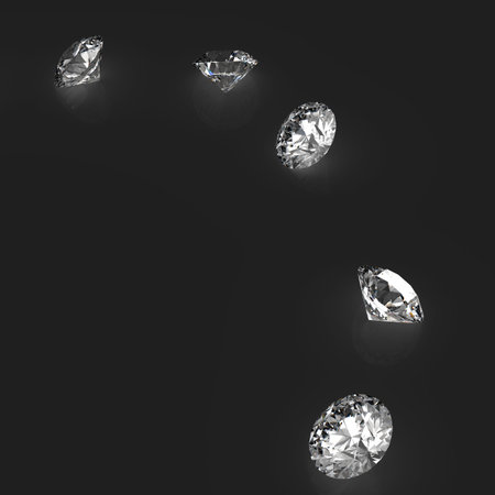 Diamonds 3d in composition as concept