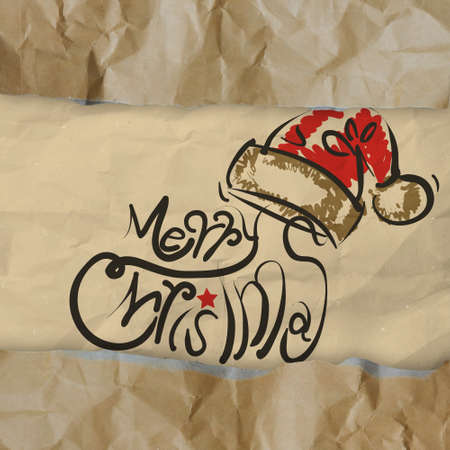 Christmas Card wrinkled recycle paper background as vintage style conceptの写真素材