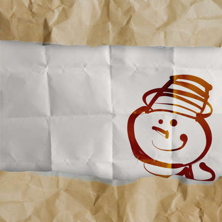 Christmas Card wrinkled recycle paper background as vintage style conceptの写真素材