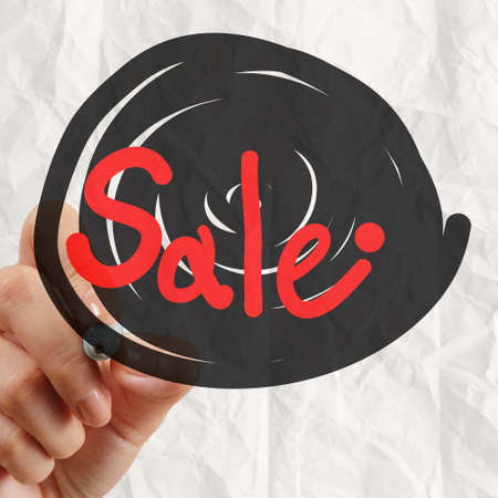 word sale with crumpled pape rbackground as concept designの写真素材