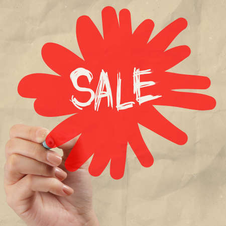 word sale with crumpled pape rbackground as concept designの写真素材