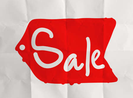 word sale with crumpled pape rbackground as concept designの写真素材