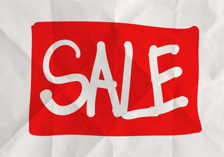 word sale with crumpled pape rbackground as concept designの写真素材