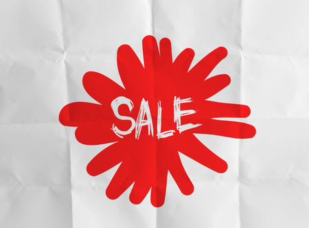 word sale with crumpled pape rbackground as concept designの写真素材