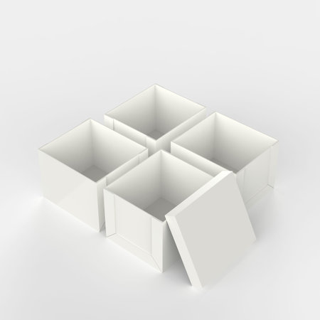 3d open blank box as thinking outside the box conceptの写真素材