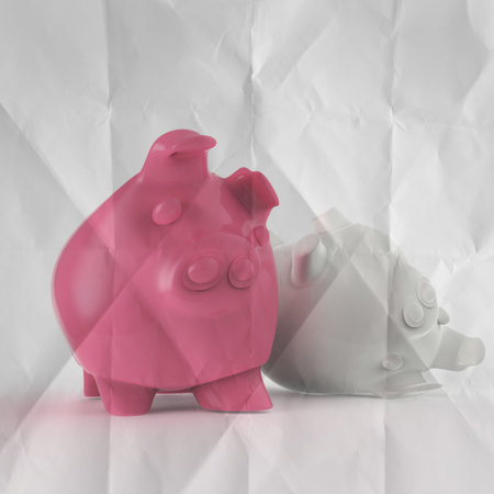 smart investment with sticky note on piggy bank 3d standing over coin as conceptの写真素材