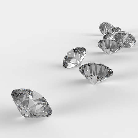 Diamonds 3d in composition as conceptの写真素材