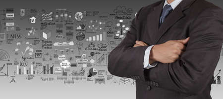 businessman and business strategy background as conceptの写真素材