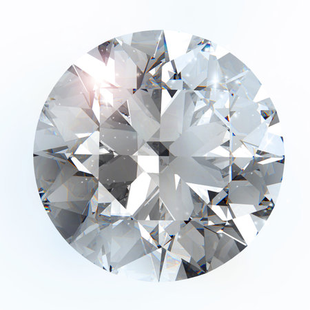 Diamonds isolated on white 3d modelの写真素材