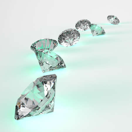 Diamonds 3d in composition as conceptの写真素材