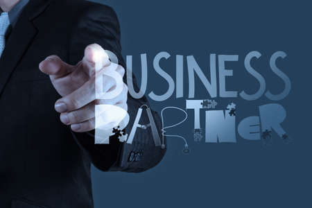 business man hand drawing web content grahic word diagram as conceptの写真素材