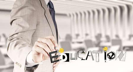  business hand drawing grphic design EDUCATION  word  as conceptの写真素材