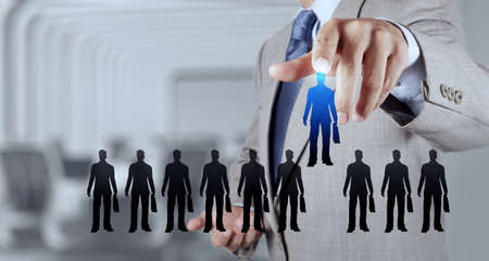 businessman hand choosing people icon  as human resources concept の写真素材