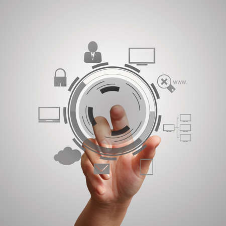 businessman hand working with  modern technology as conceptの写真素材