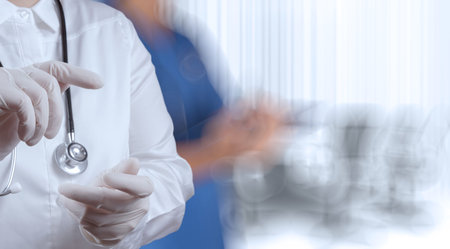 success smart medical doctor working with team as concept