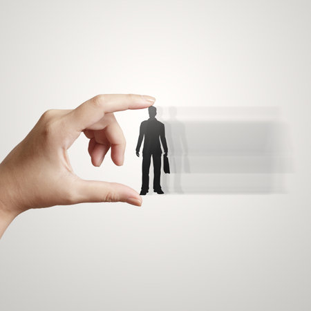 businessman hand choosing people icon as human resources concept の写真素材