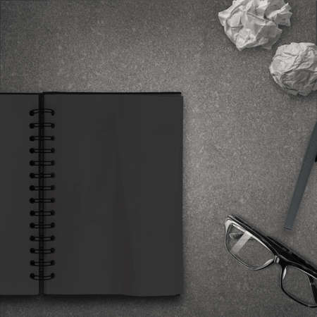 blank dark note book as conceptの写真素材