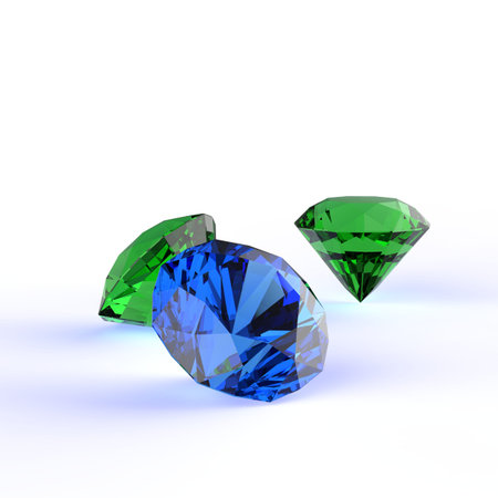 Diamonds 3d composition on whiteの写真素材