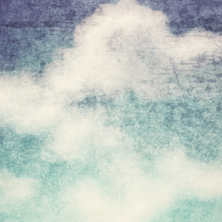 Vintage background in the blue shade with clouds textureの写真素材