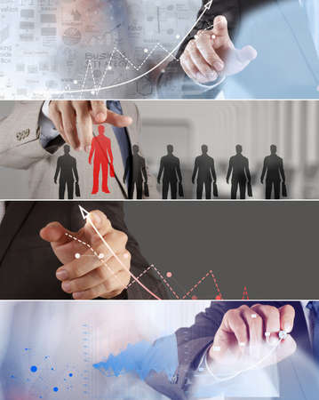 Collage of photo business strategy as conceptの写真素材