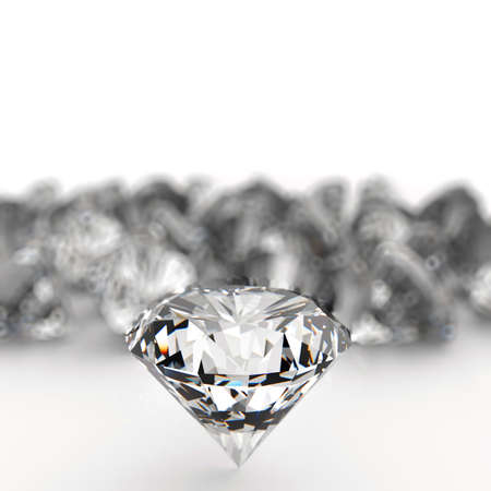 Diamonds  on white backgroundの写真素材