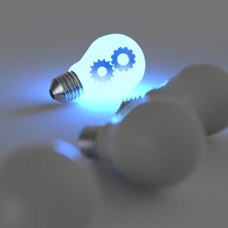 light bulb with gears as conceptの写真素材