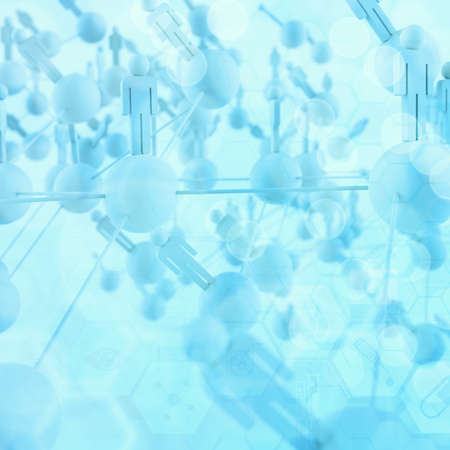Abstract molecules medical blue backgroundの写真素材