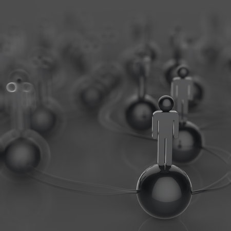 3d human social network and leadership as conceptの写真素材
