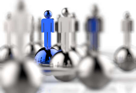 3d stainless human social network and leadership as conceptの写真素材